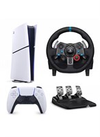 Sony PS5 Slim Digital Edition (международная версия) с рулем и педалями Logitech G29 Driving Force 1000040103