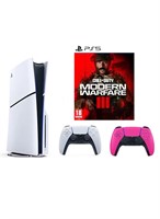 Игровая консоль Sony PlayStation 5 Slim Disc с дополнительным розовым контроллером и игрой Call of Duty: Modern Warfare III в комплекте 1000040115