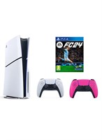 Sony PlayStation 5 Disc Slim Console с дополнительным розовым контроллером и FC 24 1000040123