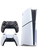 Игровая консоль Sony PlayStation 5 Slim Disc с дополнительным беспроводным контроллером — серый камуфляж 1000040148