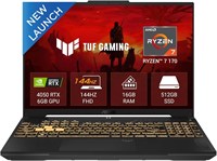 Игровой ноутбук ASUS TUF Gaming A16 (2026) FA607NUQ-RL, процессор AMD Ryzen 7 170, 16 ГБ оперативной памяти DDR5, SSD-накопитель 512 ГБ, 16-дюймовый дисплей WUXGA 144 Гц, видеокарта NVIDIA GeForce RTX 4050 6 ГБ GDDR6 с RGB-подсветкой, цвет Mecha Gray 1000036441