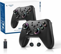 Беспроводной Bluetooth-контроллер AceGamer Aurora II 2.4G для ПК/Android/Switch/iOS/Switch 2/Steam Deck с поворотными моторами, RGB-джойстиками на основе эффекта Холла — модернизированный игровой контроллер для ПК с блокировкой задних кнопок с доставкой п 1000040331