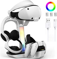 Зарядная док-станция для PS5 VR2, магнитная зарядная станция для контроллеров PS5 VR2, высокоскоростная зарядная подставка, светодиодный индикатор, держатель для наушников VR-гарнитуры с доставкой по Душанбе, по Худжанду, по Бохтару и по всему Таджикистан 1000040400