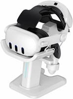 TERRIFI Док-станция для зарядки гарнитуры Meta Quest 3, подставка для VR-дисплея, совместимая с VR-гарнитурой Meta Quest 3 и сенсорными контроллерами, подставка-держатель со светодиодной подсветкой, белая с доставкой по Душанбе, по Худжанду, по Бохтару и 1000040503