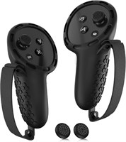 Накладки на контроллеры Oculus Quest 3, удобный силиконовый чехол с ремешками для рук, 2 шт. защита для джойстиков и переключателей, точное расположение отверстий (черный) с доставкой по Душанбе, по Худжанду, по Бохтару и по всему Таджикистану. 1000040506