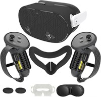 Комплект силиконовых чехлов, совместимых с аксессуарами Meta/Oculus Quest 3s, защитная лицевая накладка для VR, улучшенные накладки на контроллеры с отверстием для батареи, комплект защитных крышек для линз Quest 3s (черный) с доставкой по Душанбе, по Худ 1000040509