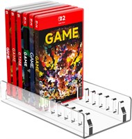 Акриловая подставка-органайзер для хранения игр, совместимая с чехлами для игровых карт Nintendo Switch, улучшенный держатель для игр Switch, вмещает до 12 коробок с играми - прозрачный с доставкой по Душанбе, по Худжанду, по Бохтару и по всему Таджикиста 1000040514