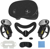 Комплект силиконовых чехлов NALACAL, совместимый с аксессуарами Oculus Meta Quest 3S, защитный комплект включает в себя чехол для Meta Quest 3S, чехол-накладку на контроллер и мягкий чехол-оболочку (черный-1) с доставкой по Душанбе, по Худжанду, по Бохтар 1000040695