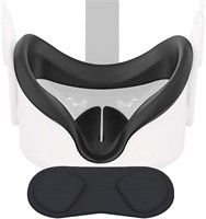 HIQUAY VR Маска для лица и линз, совместимая с Meta/Oculus Quest 2, влагостойкая силиконовая маска-подушка для лица для VR-гарнитуры Oculus Quest 2, моющаяся, светонепроницаемая, не протекает (черная) с доставкой по Душанбе, по Худжанду, по Бохтару и по в 1000040715