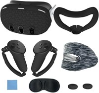 Защитный силиконовый чехол SKEIDO для VR-гарнитуры Meta Quest 3, накладка на голову, наглазник, ручка, накладка на кнопки, аксессуары для VR (черный) с доставкой по Душанбе, по Худжанду, по Бохтару и по всему Таджикистану. 1000040717
