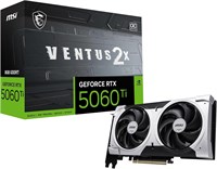 Видеокарта MSI Gaming RTX 5060 Ti 8G Ventus 2X OC Plus (8 ГБ GDDR7, TBA-бит, экстремальная производительность: TBA МГц, DisplayPort x3 2.1a, HDMI 2.1b, архитектура NVIDIA Blackwell) 1000042559