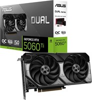 ASUS Dual GeForce RTX™ 5060 Ti 16GB GDDR7 OC Edition (PCIe 5.0, 16GB GDDR7, DLSS 4, HDMI 2.1b, DisplayPort 2.1b, 2.5-слотовая конструкция, вентилятор Axis-Tech, технология 0dB и многое другое) 1000042582