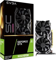 Видеокарта EVGA GeForce GTX 1650 Super SC Ultra Gaming, 4 ГБ GDDR6, два вентилятора, металлическая задняя панель, 04G-P4-1357-KR 1000042585
