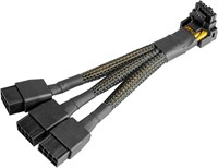 Кабель JOYJOM 16Pin для подключения видеокарты к 3 разъемам 8 Pin PCIe - 16AWG PCIE 5.0 12VHPWR 600W 90 градусов, угловой, 16-контактный, 12+4-контактный адаптер питания для видеокарт RTX 4090 4080 3090TI 4070Ti (тип A) 1000042589