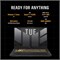 ASUS TUF Gaming A15 FA507NUR-LP053W AMD R7-7435HS/16 ГБ ОЗУ/1 ТБ SSD/NVIDIA GeForce RTX 4050 6 ГБ/15.6 FHD (1920x1080) 144 Гц/Windows 11 Домашняя/1-зонная RGB-подсветка/клавиатура с английской и арабской раскладкой, Mecha Gray 1001036