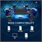 2 беспроводных контроллера для PS4, игровой контроллер, совместимый с Playstation 4/Slim/Pro/ПК, с двойной вибрацией/6-осевым датчиком движения/разъемом для стереогарнитуры/сенсорной панелью/батареей 800 мАч (синий и с черепом) 1000001753