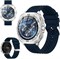 Swiss Military DOM7 Smartwatch 1.43" AMOLED, Bluetooth-звонки, многоязычность, отслеживание здоровья и спорта, беспроводная зарядка, 7 дней работы от аккумулятора, IP67, совместимость с iOS/Android, серебристая рамка с синим ремешком 1000003717