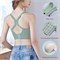 NP Женский спортивный бюстгальтер с крестообразной спинкой и подкладкой средней прочности для йоги, бега, тренировок, майки-топы зеленого цвета, среднего размера 1000004876