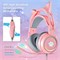 Беспроводные наушники MAKINGTEC Bluetooth, полноразмерные наушники, игровая гарнитура для детей с кошачьими ушками и микрофоном для ноутбука/ПК/PS4/PS5/Xbox/Nintendo Switch, проводная USB-гарнитура с RGB-подсветкой 3,5 мм (розовая) 1000005333