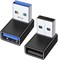 Комплект из 2 адаптеров USB 3.2 90 градусов, U-образный разъем USB A «папа-мама» 10 Гбит/с, поддержка передачи данных, зарядка OTG 3A для ПК, ноутбука, зарядного устройства USB A, внешнего аккумулятора и многого другого (90 U+D (B)) 1000006320