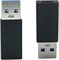 Адаптер AAOTOKK Type C - USB A. Адаптер USB Type C (мама) - USB (папа) OTG для ноутбуков, внешних аккумуляторов и других устройств с портами USB A. Поддержка синхронизации данных и зарядки (2 комплекта - черный, разъем F/M) 1000006341