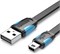 Кабель VENTION Flat USB 2.0 A - Mini USB из никелированной стали для сотовых телефонов, цифровых камер, жестких дисков, MP3-плееров, MP4-плееров, планшетов, GPS (плоский USB 2.0 A - USB Mini-B, 0,5 метра) 1000006660 - фото 526716