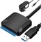 Адаптер SATA - USB, кабель USB 3.0 - SATA для 3,5-дюймового твердотельного накопителя (SSD) с жестким диском SATA III, поддержка UASP с блоком питания 1000006674 - фото 526786