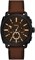 Мужские наручные часы Fossil Machine Chronograph из нержавеющей стали, коричневая кожа/черный, 44 мм, современные 1000006880 - фото 527397