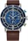 Мужские часы Citizen Eco-Drive Star Wars Luke Skywalker Chronograph из нержавеющей стали с коричневым кожаным ремешком, синим безелем, 44 мм (модель: CA0768-07W), серебристый оттенок, хронограф 1000007181 - фото 528666