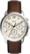 Мужские часы Fossil Neutra Arabic Chronograph из нержавеющей стали, цвет: серебристый/коричневый (модель: FS6022) 1000007294 - фото 529156