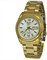 Часы Seiko SNKL58 Mens Seiko 5 с корпусом и браслетом из нержавеющей стали золотистого оттенка, белым циферблатом, указателем дня недели и даты 1000007738 - фото 530960