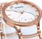 Мужские японские кварцевые часы BINLUN из двухцветного розового золота с бриллиантовым безелем и белым керамическим ремешком 1000007797