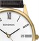 Мужские аналоговые кварцевые часы Sekonda с корпусом из сплава 38 мм, белым циферблатом и кожаным ремешком 3676 1000007801