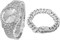 Часы HALUKAKAH Diamonds Gold Iced Out, мужские, с покрытием из 18-каратного золота/платины, с круглым циферблатом, кварцевым браслетом, шириной 42 мм, длиной 24 см, с кубинской цепочкой, длиной 20+45 см, с бесплатной подарочной коробкой 1000007835 - фото 531359