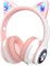 Детские наушники VuyKoo с микрофоном, RGB-светодиодом, Bluetooth-наушники с кошачьими ушками, ограничением громкости 94 дБ, складные стереонаушники-вкладыши для детей, планшета, школы, iPad и смартфона (розовые) 1000008073 - фото 532473