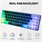 Игровая клавиатура CHONCHOW Mini RGB 60%, 68 клавиш, маленькая компактная USB-проводная игровая клавиатура с радужной подсветкой для Xbox PS4 PS5, ПК, ноутбука (с подсветкой букв, локальная) 1000008204