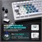 Механическая клавиатура YUNZII B75, горячая замена 75% клавиш, с ручкой, RGB-подсветка, прокладка, двухслойные колпачки клавиш из ПБТ, профиль Cherry, WIN/MAC (белый, сине-серые тактильные переключатели) 1000008233