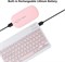 Комплект из перезаряжаемой клавиатуры и мыши Bluetooth. Ультратонкий, портативный, компактный, беспроводной комплект с клавиатурой и мышью для планшетов Android, Windows, мобильных телефонов iPhone, iPad Pro, Air Mini, iPad OS/iOS 13 и выше (розовый) 1000008310