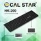 Проводная клавиатура CAL STAR HK-200 — USB Plug-and-Play, защита от попадания жидкости, кабель 1,4 м, прочная и гибкая — клавиатура для использования в офисе и дома, удобная и надежная для ежедневного набора текста 1000008376