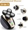 Электробритва Lenamos для мужчин, бритва для головы и лысых мужчин, набор для ухода за собой, 5 в 1, роторные бритвы для влажного и сухого бритья, триммер для бороды и носа, машинка для стрижки, щеточка для очищения лица, беспроводная, водонепроницаемая,  1000008866