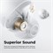 Беспроводные наушники SoundPEATS Free2 Classic с Bluetooth V5.1 и временем работы 30 часов, встроенный микрофон для четких звонков, сенсорное управление, режимы «один наушник/два наушника», стереозвук (белый) 1000009544