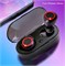3D стереонаушники-вкладыши TWS с микрофоном, беспроводная стереосистема, водонепроницаемые, светодиодный дисплей, шумоподавление (черные) 1000009660