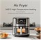 Цифровая аэрофритюрница GangQiang, мощность 2800 Вт, большой объем 15 л, сенсорное управление, 12 предустановленных функций, регулируемая температура 80–200 °C, приготовление без дыма, электрическая фритюрница с визуальным эффектом из нержавеющей стали. 1000011947