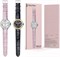Умные часы с двумя ремешками для женщин и девочек, розовые 1000014000