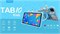 Детский планшет Oteeto Tab10 с 10,1-дюймовым экраном, 6 ГБ оперативной памяти, 128 ГБ встроенной памяти и аккумулятором 8000 мАч, синий. 1000020907