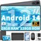 Планшет 12 дюймов, Android 14, 24 ГБ (8+16) ОЗУ M+128 МБ памяти (расширяемая до 1 ТБ), Android-планшет с клавиатурой, восьмиядерный процессор 5.0 (серебристый) 1000021025