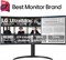 LG 34WR55QK-B 34-дюймовый сверхширокоформатный изогнутый монитор WQHD (3440 x 1440), 100 Гц, 5 мс, HDR10, режим чтения, HDMI, DisplayPort, USB Type-C, регулируемая по высоте и наклону подставка, черный 1000021528