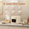 Рисоварка, 3 л, умная, многофункциональная, с функцией приготовления на пару и варки, автоматический запуск через 24 часа, подходит для 3-5 человек, поддон для приготовления на пару, мерные стаканчики и ложка (белая) 1000022670