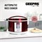 Рисоварка Geepas из нержавеющей стали GRC4328 | Объем 0,5 л, внутренняя кастрюля с антипригарным покрытием и корпус из нержавеющей стали | Ложка для риса и мерный стакан | Красная 1000022726