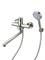 Смеситель для ванны из нержавеющей стали SUS 304 с душем, имеет длинный поворотный излив, комплектуется насадкой для душа и шлангом 1000025145